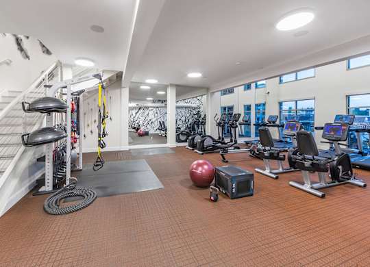Fitness Center First Floor at North at Totem Lake Apartments in Kirkland WA
