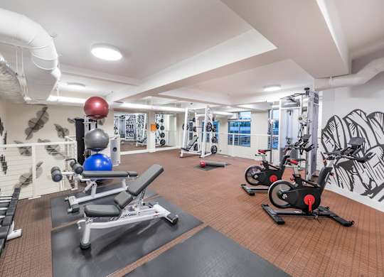 Fitness Center Second Floor at North at Totem lake Apartments in Kirkland WA