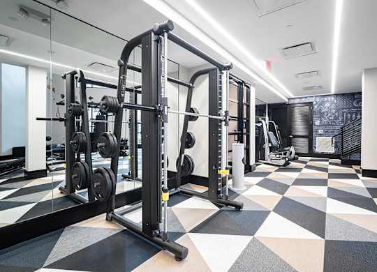 Fitness center weight machine at The Belhaven in Alexandria VA