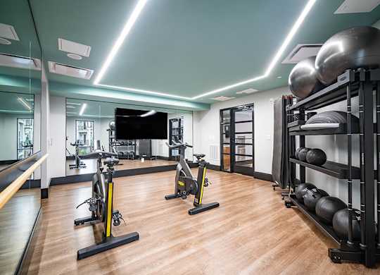 Fitness center and spin at The Belhaven in Alexandria VA