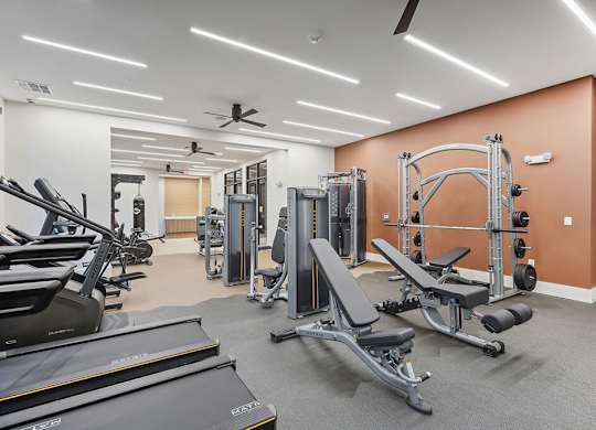 Cardio machines in Fitness Center at The Sevens in Dallas TX