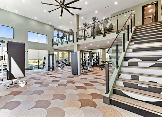 Fitness Center weights at Verge Apartments in Atlanta GA