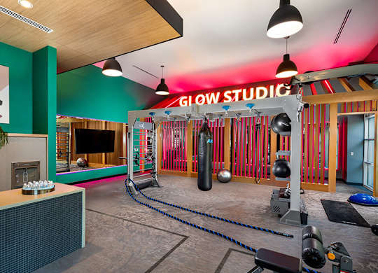 Fitness Empower Cross Training Area at Chroma Apartment Homes in Canoga Park CA