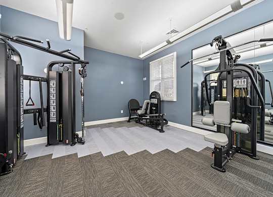 Fitness room at Grand Oaks Apartments in Chester VA