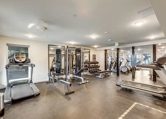 Fitness center at Mission James Place Apartments in Austin TX