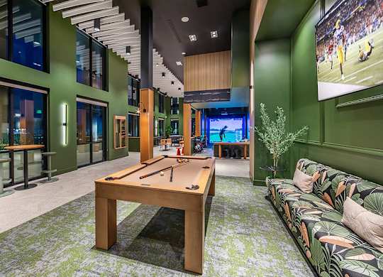 Game lounge at The Brynn in Kirkland WA