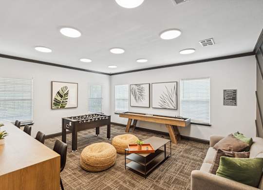 Game room at Cypress View Villa Apartments in Weatherford TX