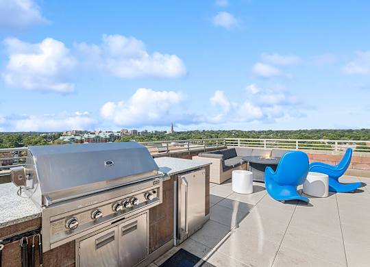 Barbecue grills at Bradley Braddock Road Station Apartments in Alexandria VA