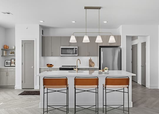 Kitchen island seating at Station 316 Woburn MA