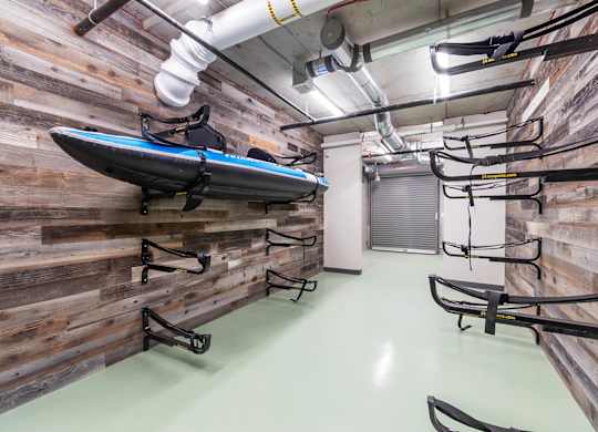 Kayak Storage Close Up at North at Totem Lake Apartments in Kirkland WA