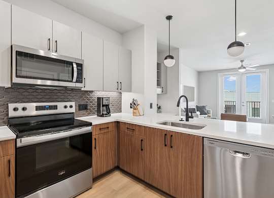 Modern kitchen at The Sevens in Dallas TX