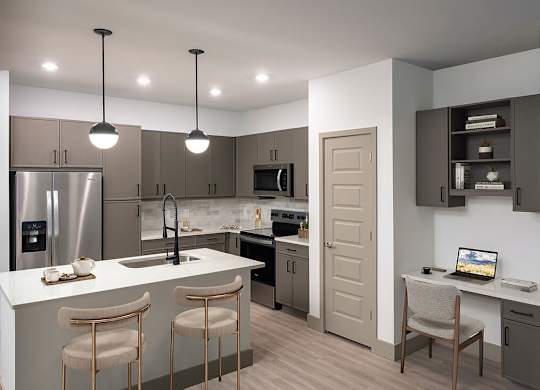 Kitchen in Black Pearl Design at Wayfern Apartments in Sandy Springs GA