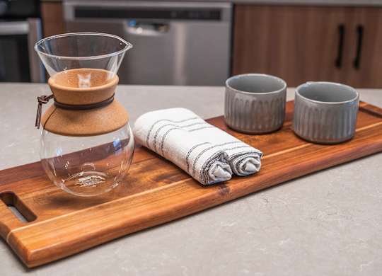 Kitchen accessories at VERO Apartments in Chelsea MA