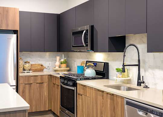 Kitchen Counters at V2 Apartments in Chelsea MA