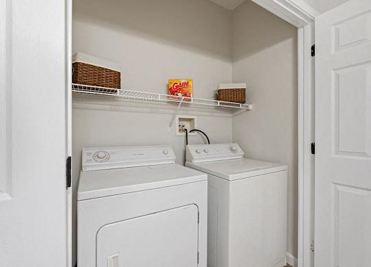 Laundry Closet at River Pointe at Den Rock Park in Lawrence MA