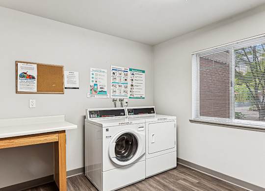 Laundry facilities at Woodrose Senior Affordable Apartments in Bellingham WA