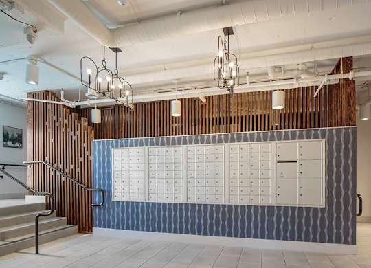 Leasing Center Lobby Mailboxes at il Palazzo Apartments in San Diego CA