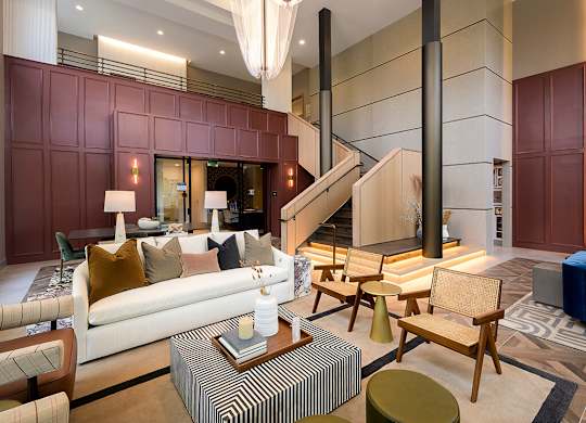 Leasing center lobby at 333 Ellington Apartments in Gaithersburg MD