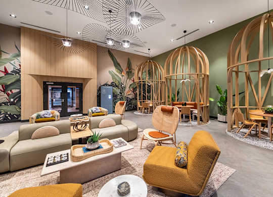 Leasing Lobby and Garage Entrance at Bowen Apartments in San Diego CA