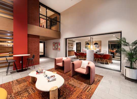 Leasing lobby and office at Bevel Apartments in San Diego CA