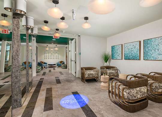 Leasing lobby at Rivair Apartment Homes in San Diego CA
