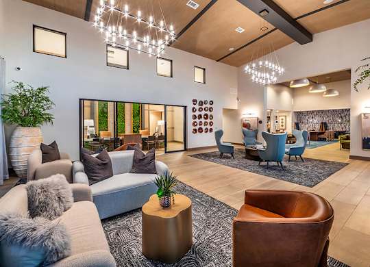 Leasing lobby at Cala Apartments in Austin TX