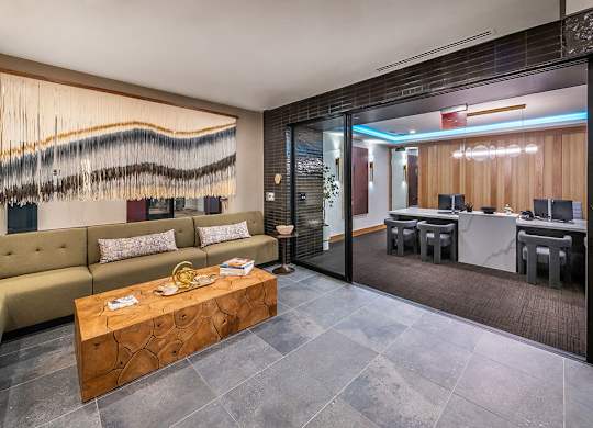 Leasing Main Lobby at Heights at 1520 Apartments in Houston TX
