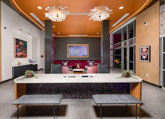 Leasing Ride Share Valet Desk at Chroma Apartment Homes in Canoga Park CA