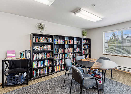 Library at Woodrose Senior Affordable Apartments in Bellingham WA