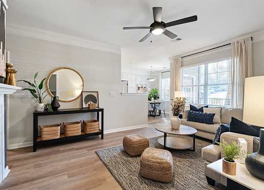 Living and Dining Room at River Pointe at Den Rock Park in Lawrence MA