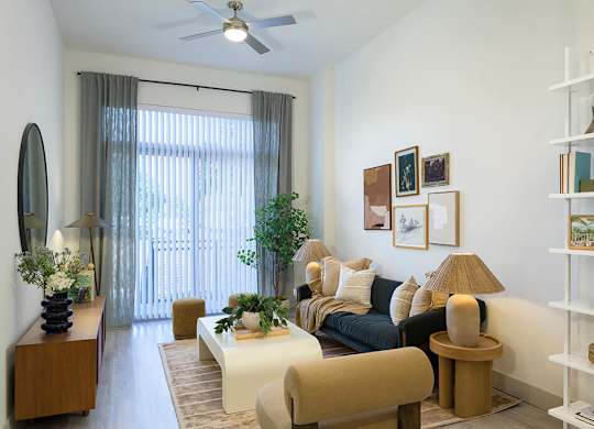 living room at Treo Apartments in Fort Lauderdale FL