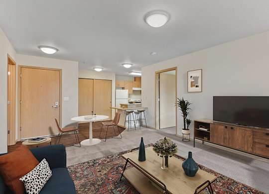 Living Room and Kitchen at Washington Terrace in Seattle WA