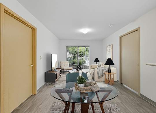 Living room at Alderwood Court in Lynnwood WA