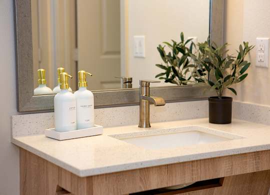 Sparkle Bathroom Vanity at Chroma Apartment Homes in Canoga Park CA