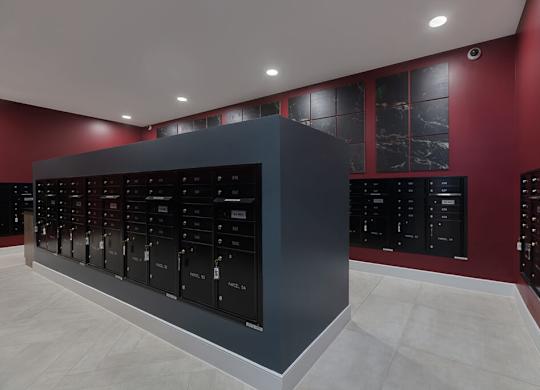 Mail Room at 1810 Main Apartments in Houston TX