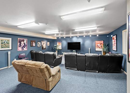 Media room at Washington Terrace in Seattle WA