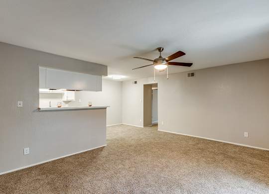 Living room at Mission James Place Apartments in Austin TX