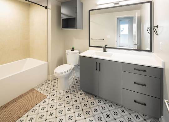 Melodia design bathroom at CALIXA Apartment Homes in Camarillo CA