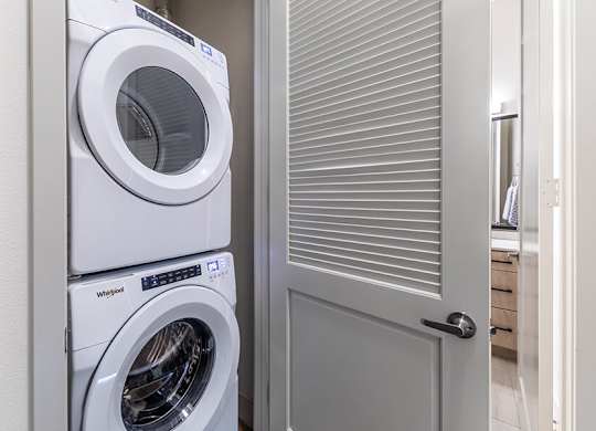Mini Model Pearl Design Package Washer and Dryer at West Village Poway Apartments in Poway CA