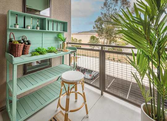 Apartment patio at CALIXA Apartment Homes in Camarillo CA