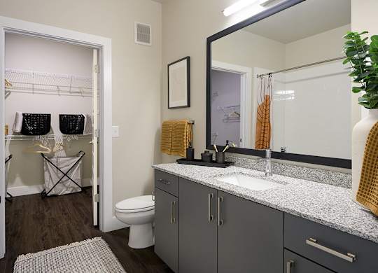 Bathroom with sink at Verge Apartments in Atlanta GA
