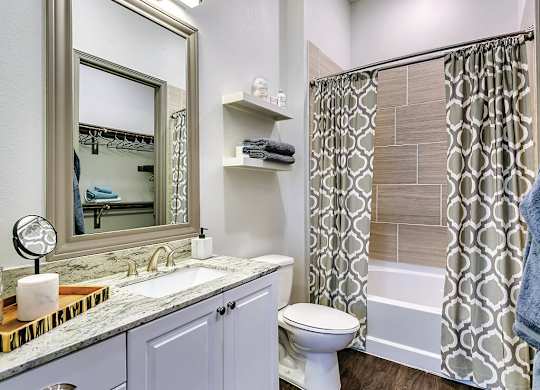 Model Bathroom at The Huntington Apartments in Plano TX
