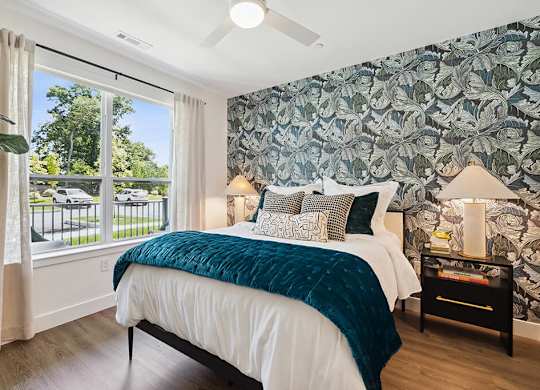 Model bedroom at Jayden Apartments in Peabody MA