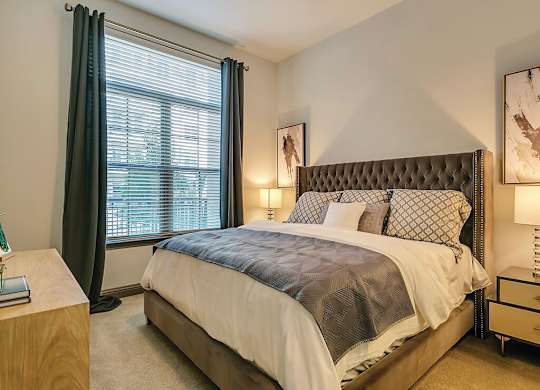 Model Bedroom Window at The Huntington Apartments in Plano TX