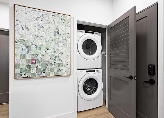 Stacked washer and dryer at The Brynn in Kirkland WA