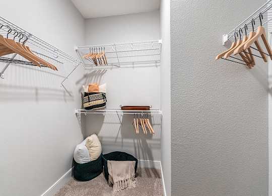 Small closet at Cala Apartments in Austin TX