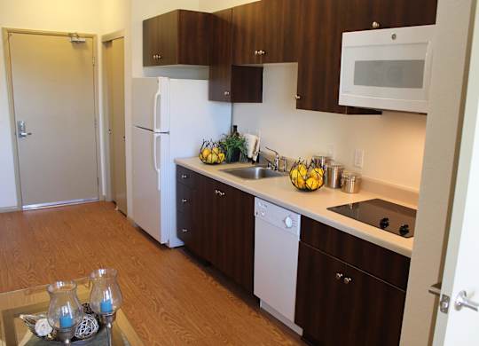Model Kitchen at The Lodge at Morgan Hills Apartments in Morgan Hill CA