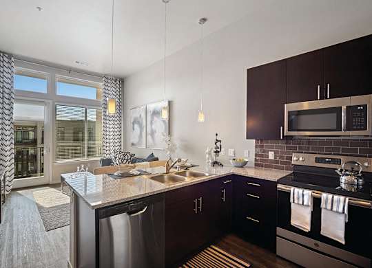 Kitchen at the Douglas Apartments in Denver