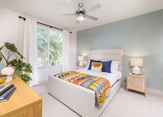 Model Main Bedroom at Embark Apartments in Fremont CA