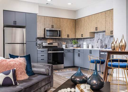 Marble finish kitchen at Altitude Apartments in South San Francisco CA